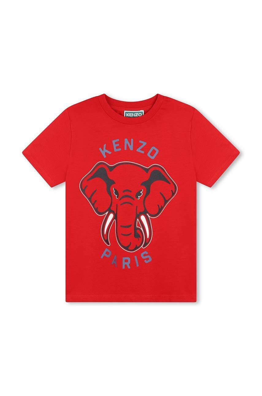 

Детская хлопковая футболка Kenzo Kids, красный