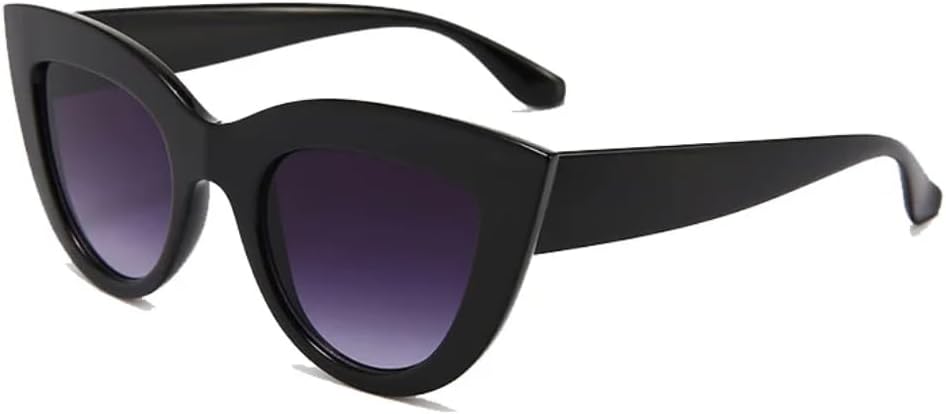 

Ретро-солнцезащитные очки «кошачий глаз» для женщин, защита от УФ-излучения UV400, металлическая петля, модные линзы с градиентным зеркальным покрытием UUPTTPL, Glossy Black Grey