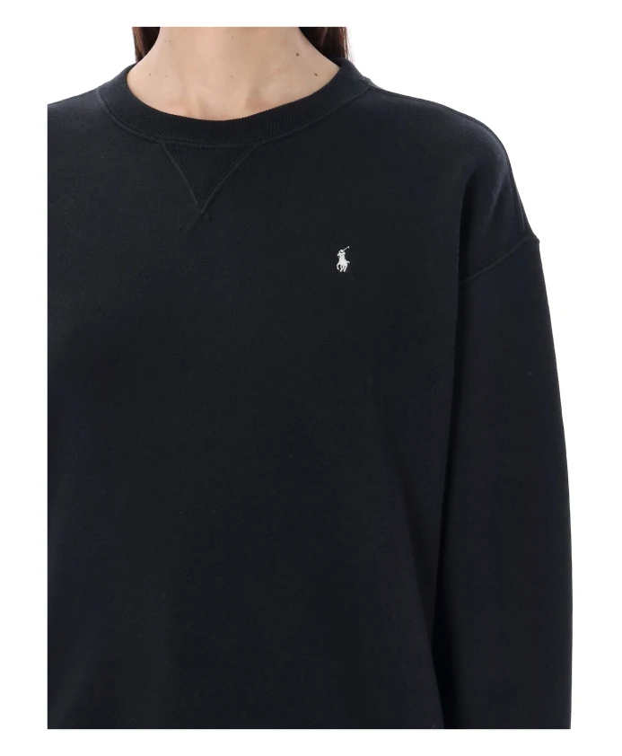 Классическая флисовая толстовка с круглым вырезом. Polo Ralph Lauren, черный — фото 3
