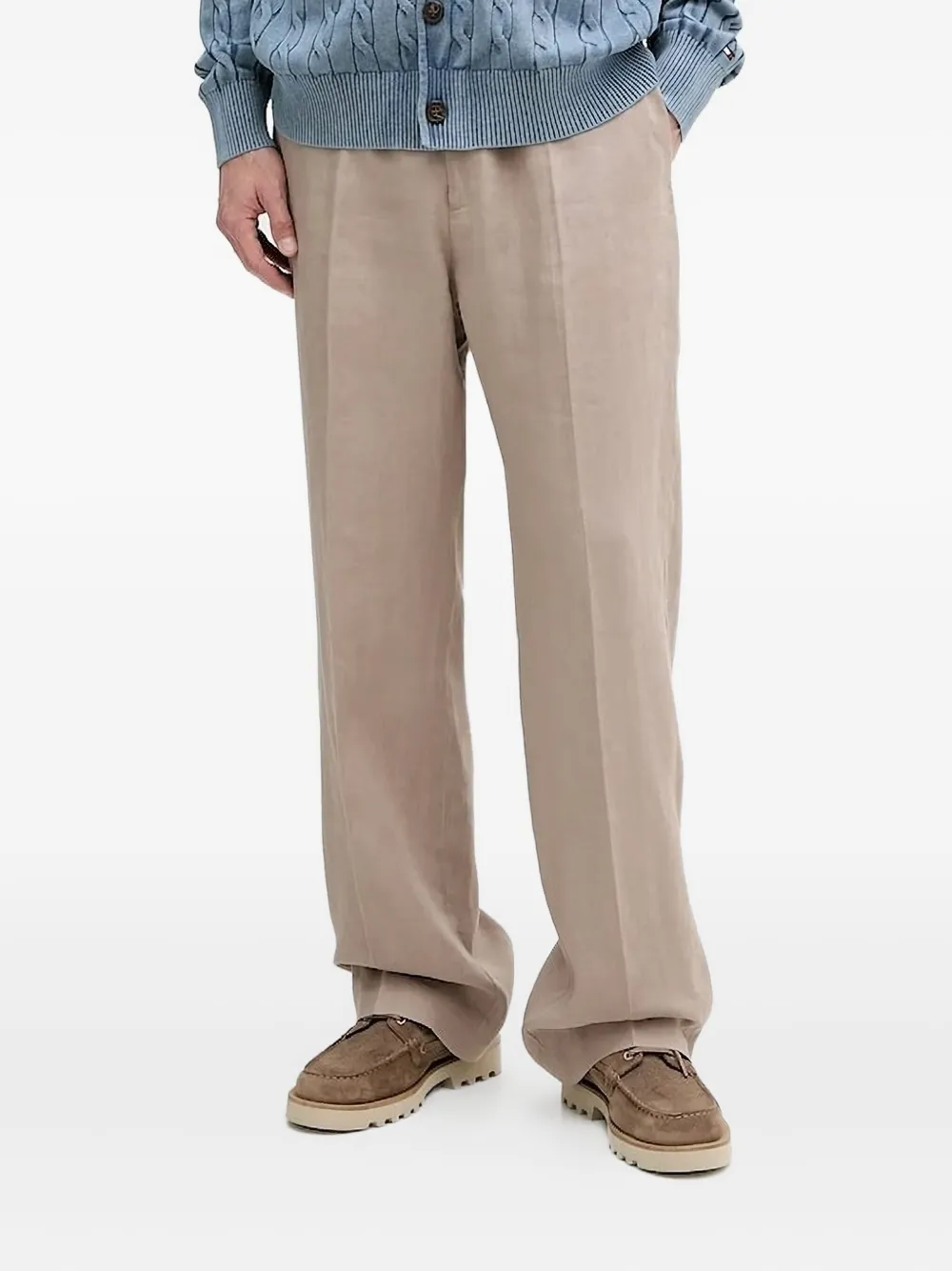 

Льняные брюки с защипами LIU JO, коричневый