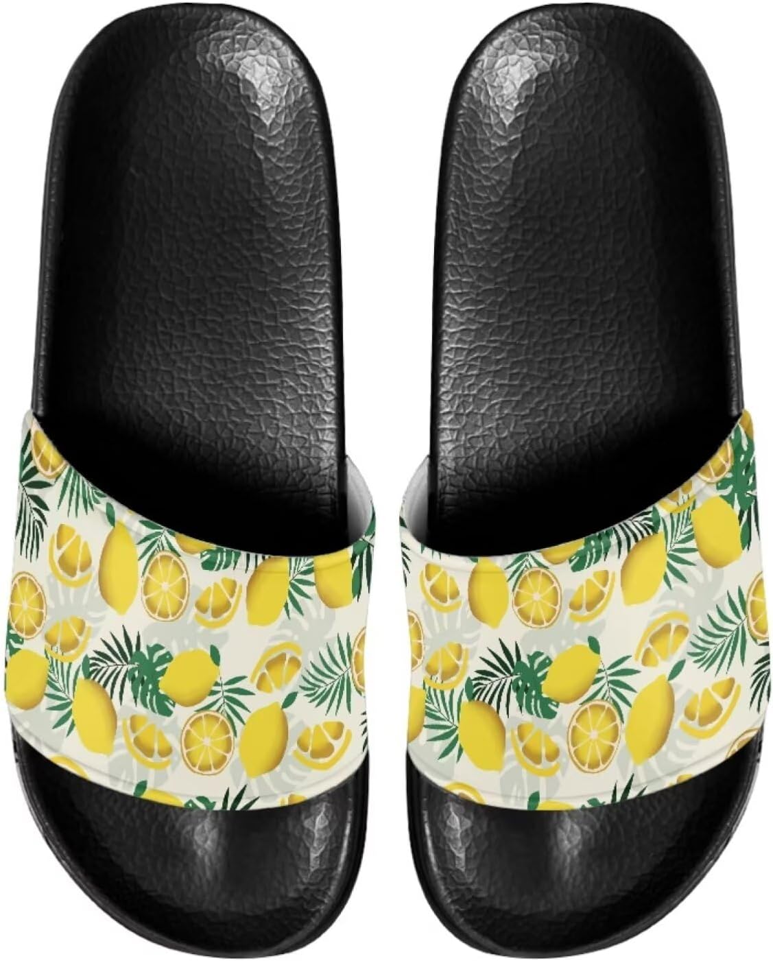 

Унисекс слайд-сандалии JoyLamoria с принтом, домашние тапочки для ванной, повседневная обувь на плоской подошве для мужчин и женщин, Lemon Print