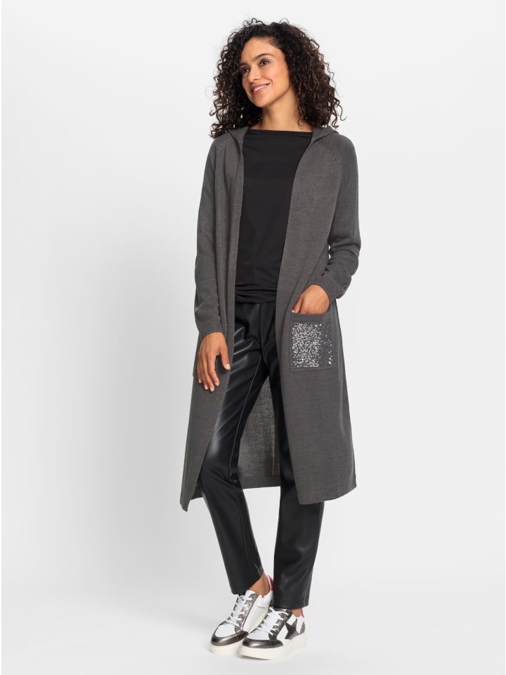 

трикотажное пальто цвета антрацитовый меланж WITT WEIDEN