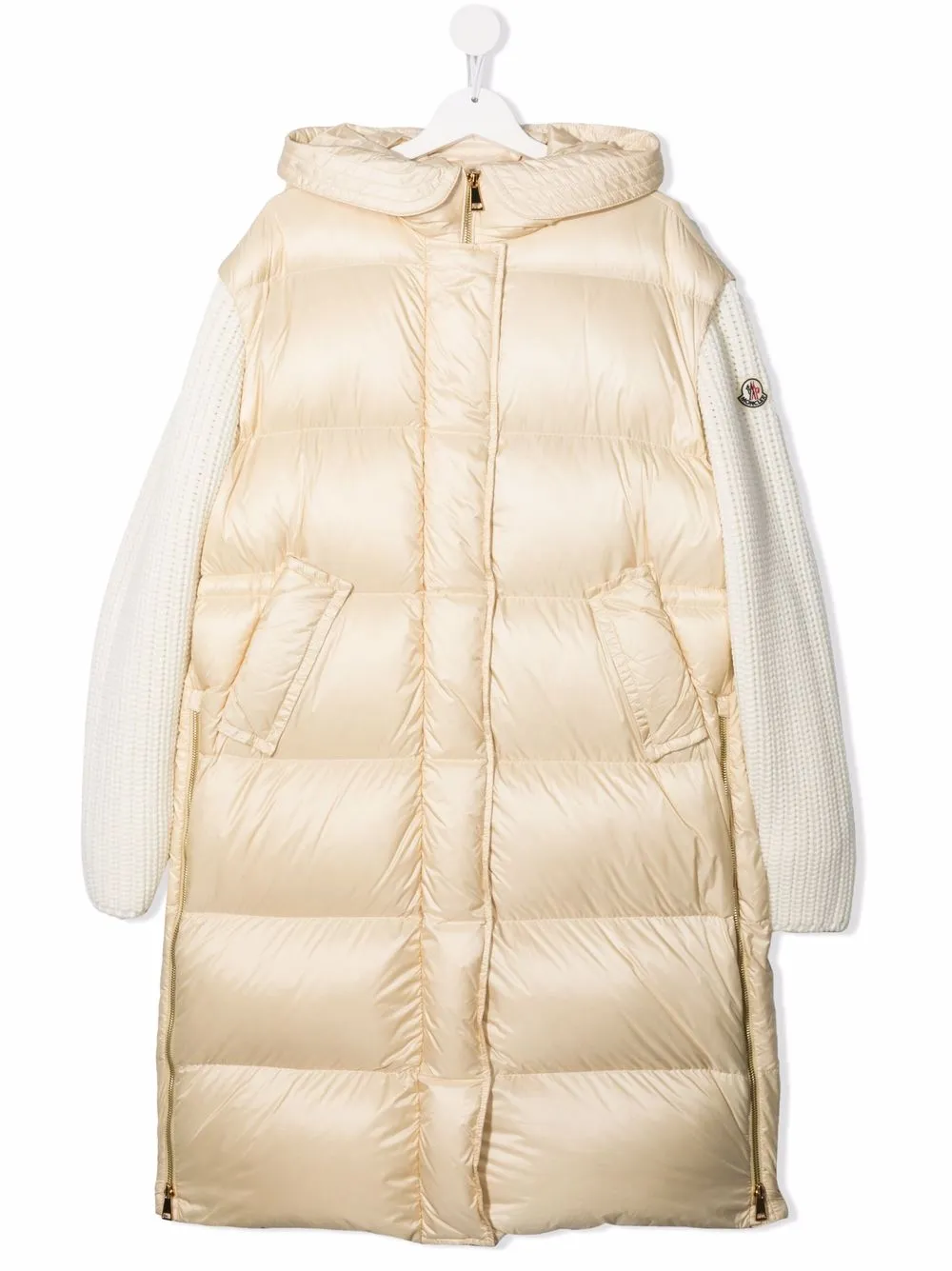 

Пуховик с капюшоном Moncler Enfant, нейтральный