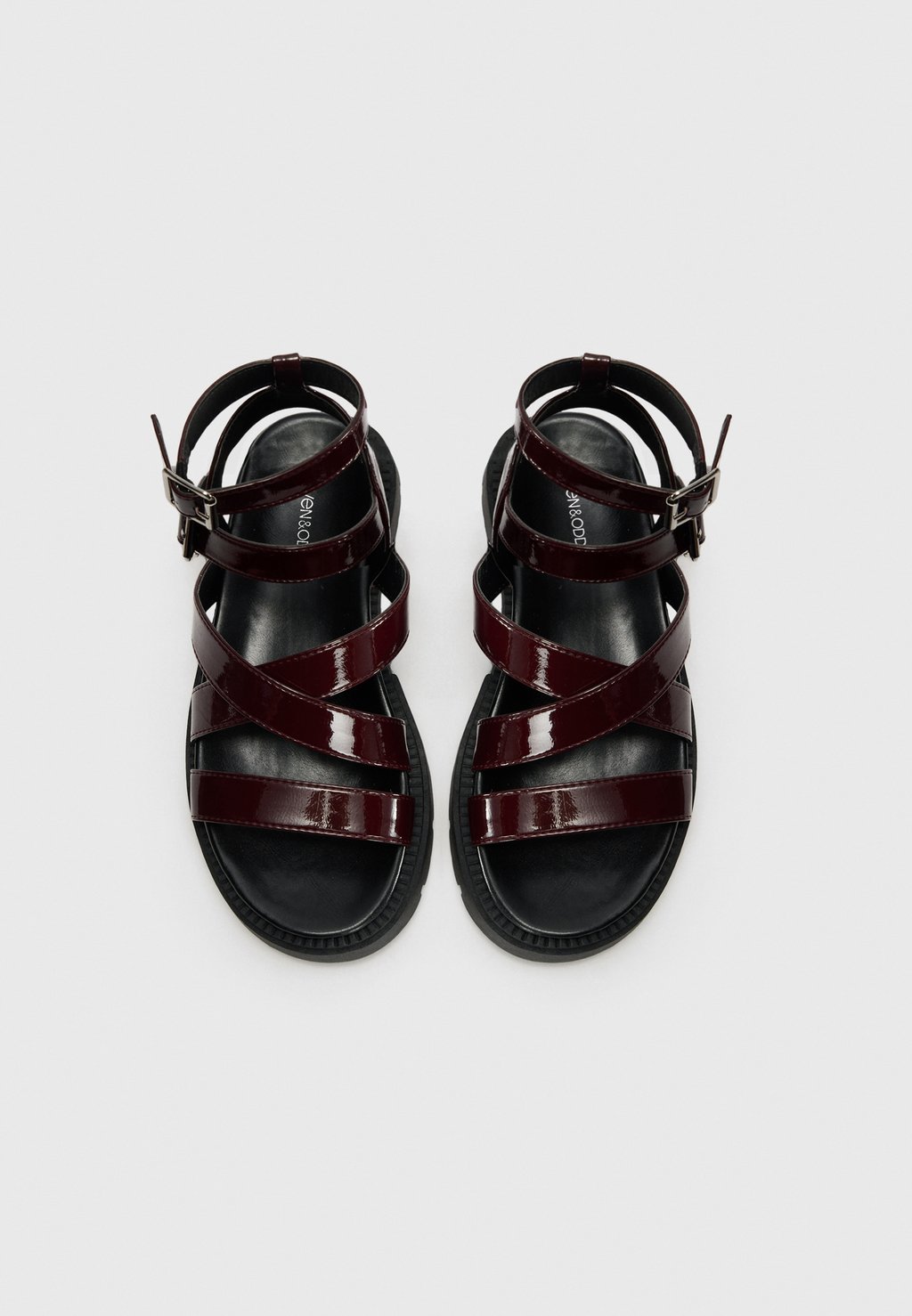 Сандалии с манжетой на щиколотке Platform sandals Even&Odd by Zalando, темно-красный — фото 4