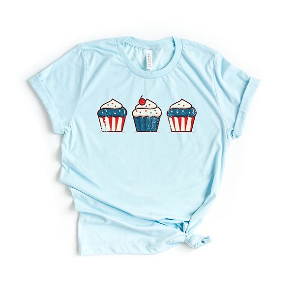 

Футболка с принтом Patriotic cupcakes Simply Sage Market, Ice Blue