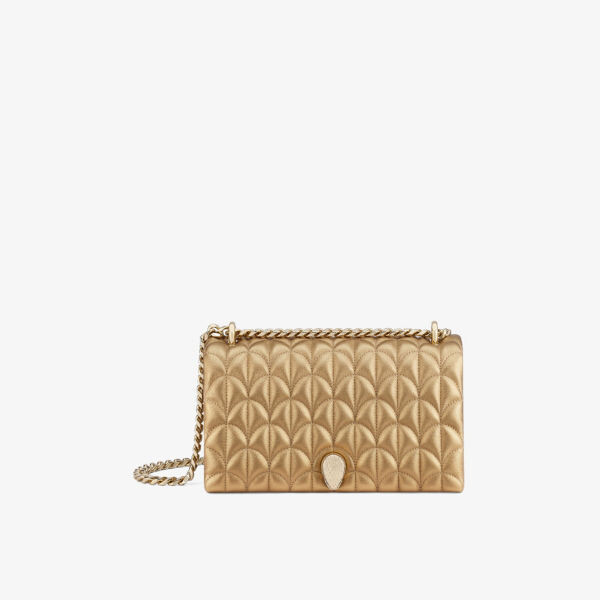 

Сумка на плечо Serpenti sugarloaf из металлизированной кожи Bvlgari, золото