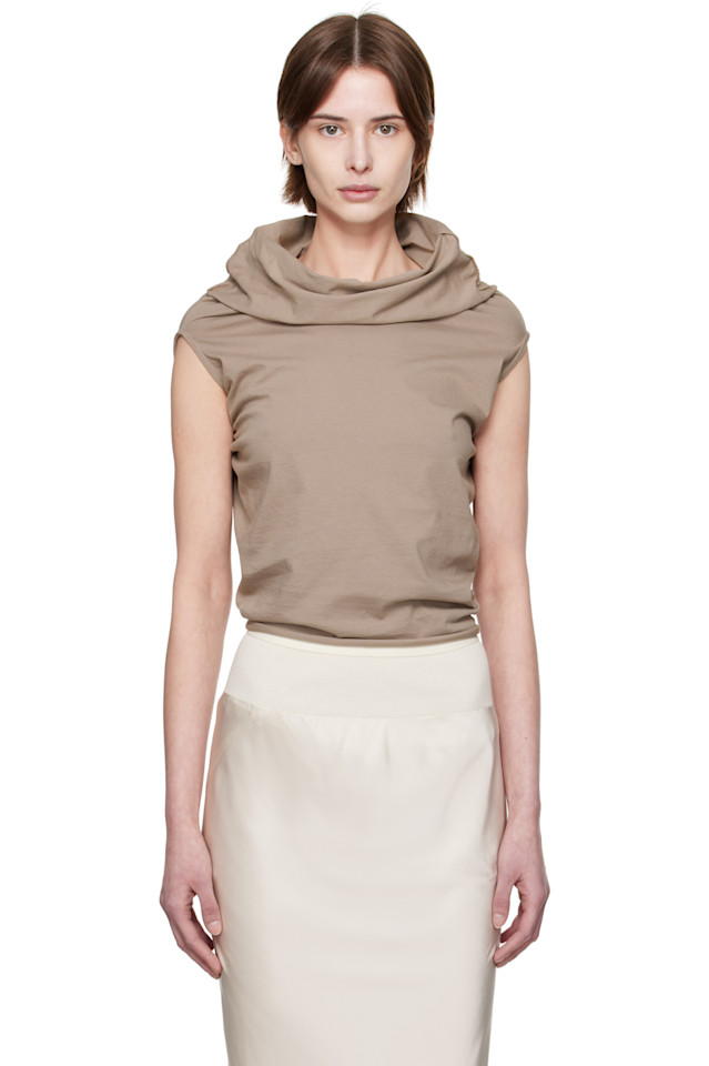 

Голливудский джерси с запахом Rick Owens, цвет taupe