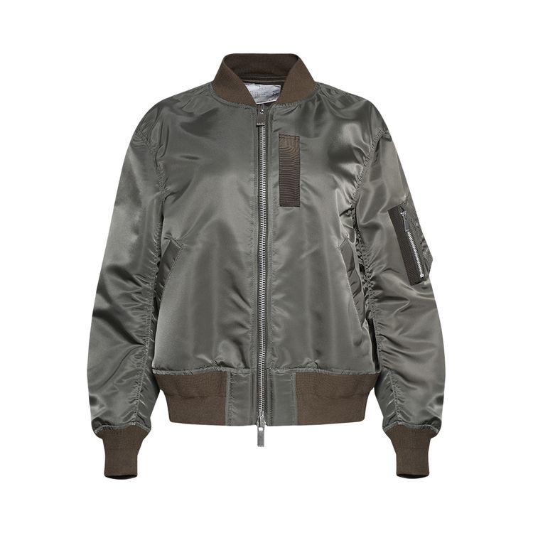 

Блузон Sacai Nylon Twill Blouson Taupe, серый