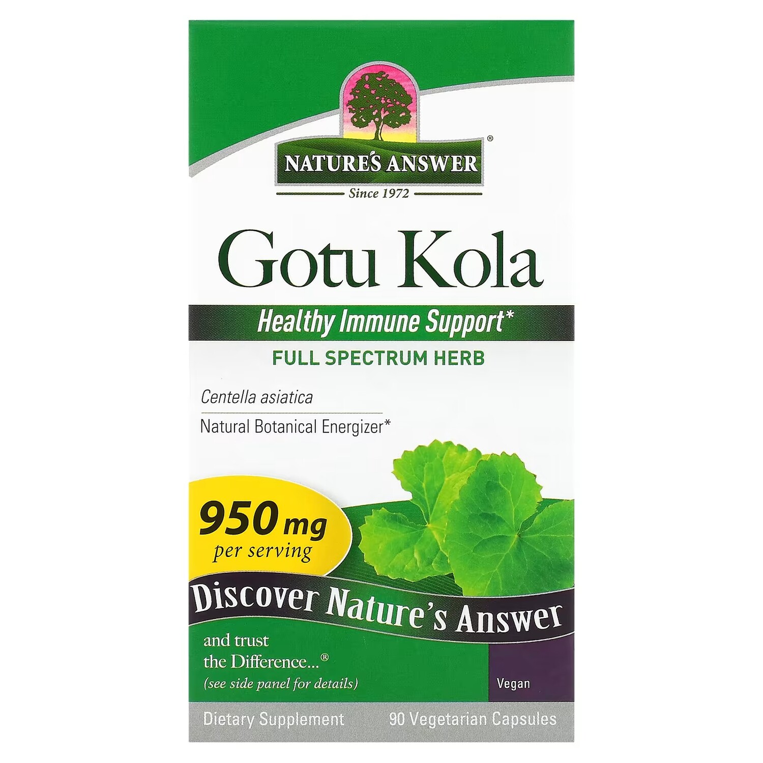 

Готу кола Nature's Answer 950 мг, 90 капсул