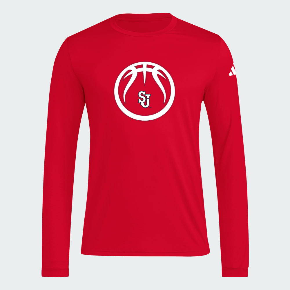 

Футболка Adidas St. John's Basketball Long Sleeve Tee, цвет Team Power Red/Ncaa-Stj-733