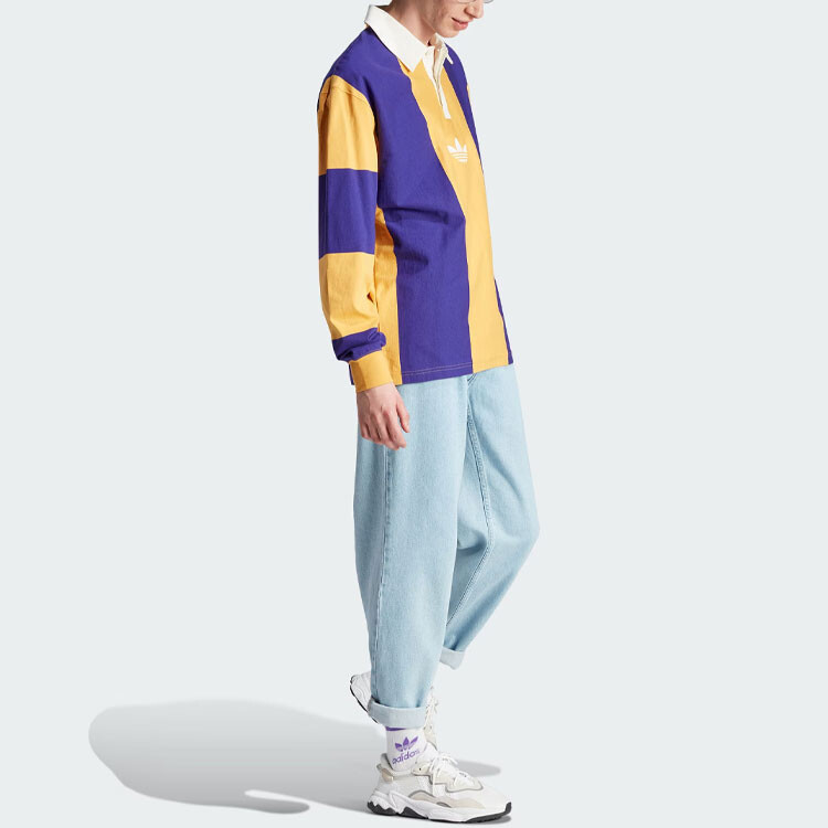 Мужская рубашка поло HACK RUGB, желтая/синяя Adidas Originals, желтый/синий — фото 4