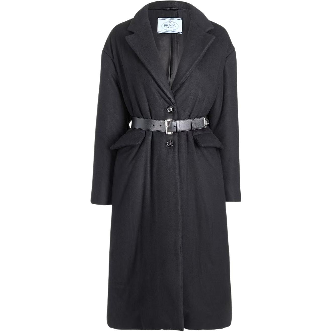 

PRADA Пальто женское с черным лацканом, умеренная посадка, прочие