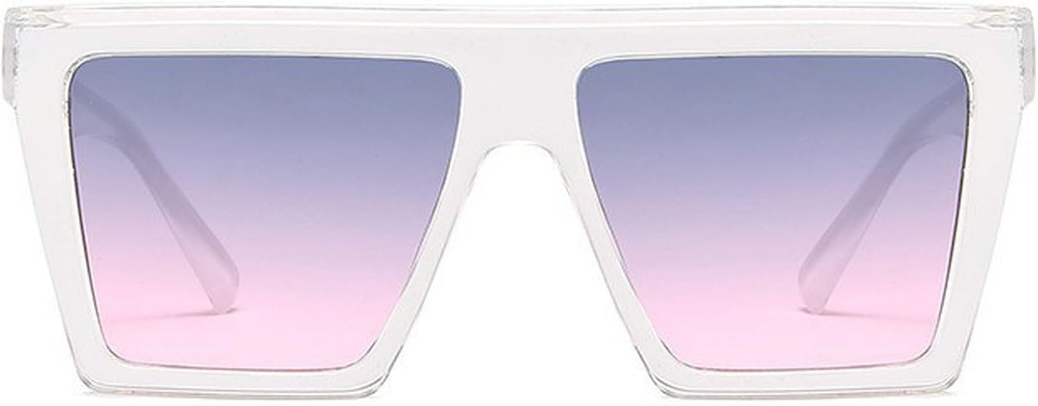 

Ретро-солнцезащитные очки большого размера квадратной формы для женщин и мужчин, модные винтажные очки в толстой оправе с градиентным переходом цвета, защита от УФ-излучения UV400 mincl, Clear Gray Pink
