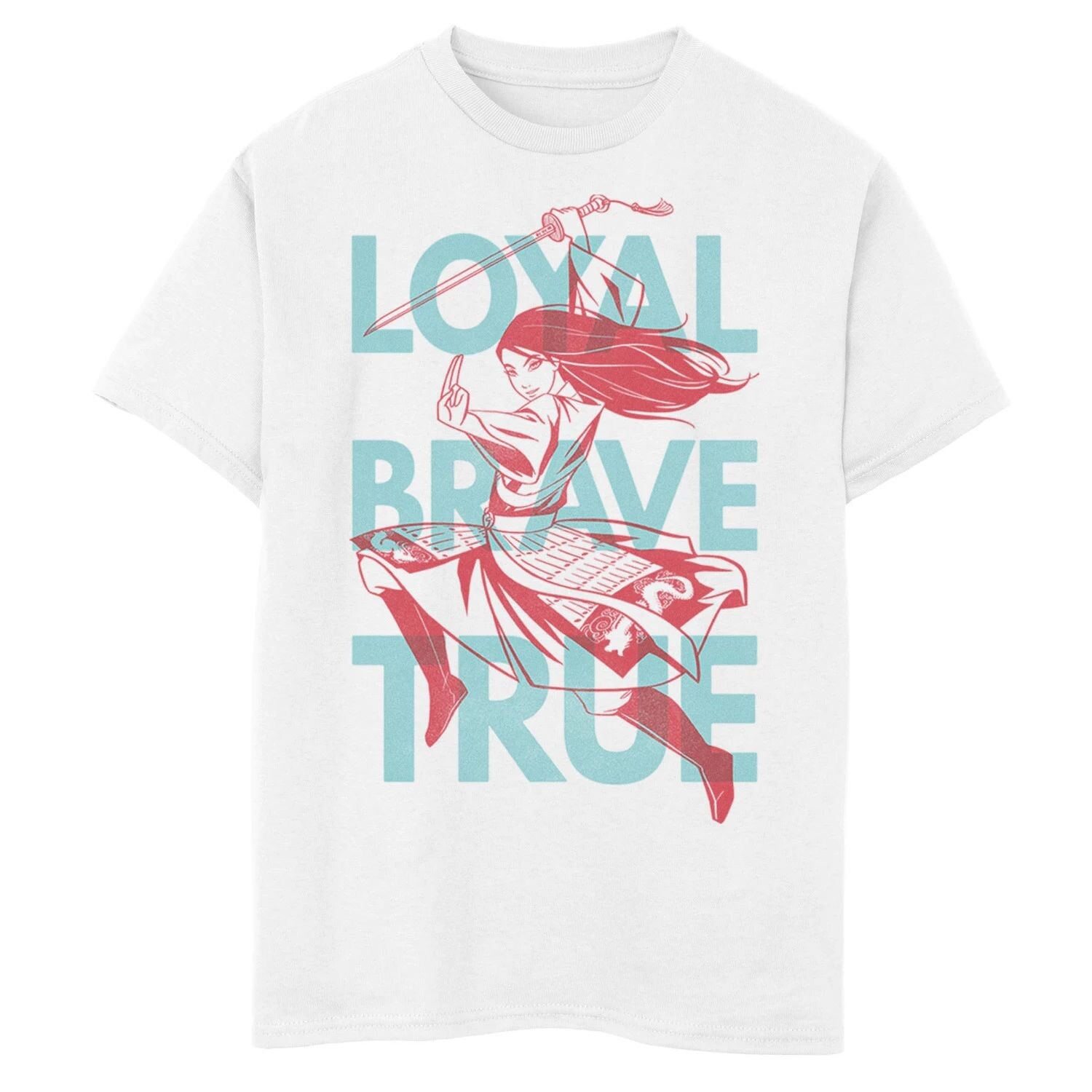 

Футболка Disney's Mulan Live Action для мальчиков 8–20 лет Loyal Brave с графическим наложением текста и текстом Disney