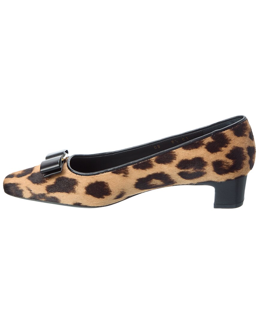Туфли-лодочки Ferragamo Rirri из телячьей шерсти Salvatore Ferragamo, коричневый — фото 2