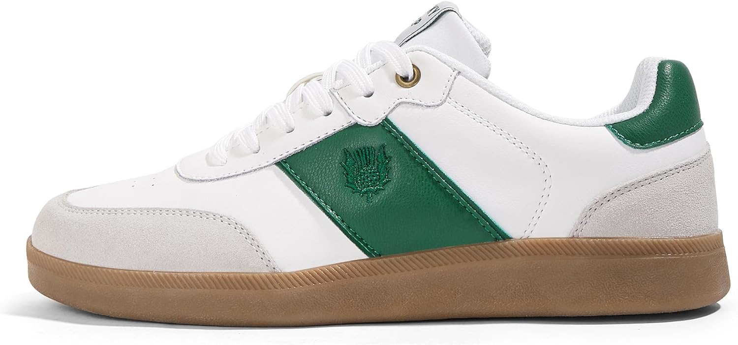 

Мужские модные кроссовки LUCKY STEP, повседневная обувь, ретро, замша, натуральная кожа, для скейтборда, тенниса и ходьбы, белый/зеленый