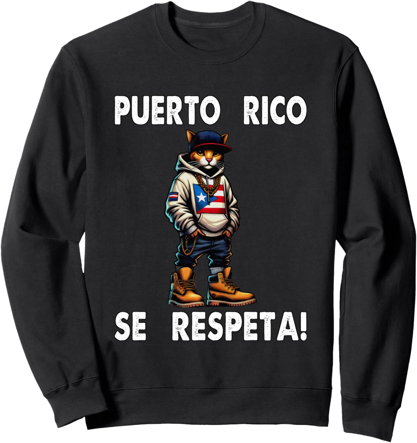 

Пуэрто-Рико Cerespeta Толстовка Cat PR Флаг Boricua Протест Толстовка Puerto Rico Se Respeta Collection, More Here, черный
