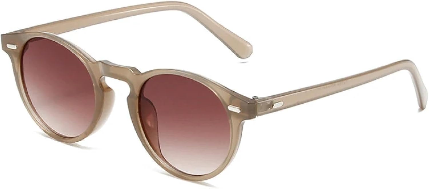 

Солнцезащитные очки с защитой от УФ-излучения UV400 для женщин и мужчин | Маленькие круглые очки в стиле панк с прозрачными заклепками и градиентным покрытием | для занятий спортом на открытом воздухе DSVIGF, Jelly Tea Tea