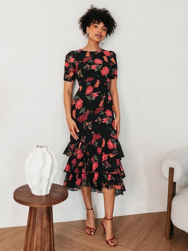 

Платье миди с завышенной талией и рюшами Anaya With Love