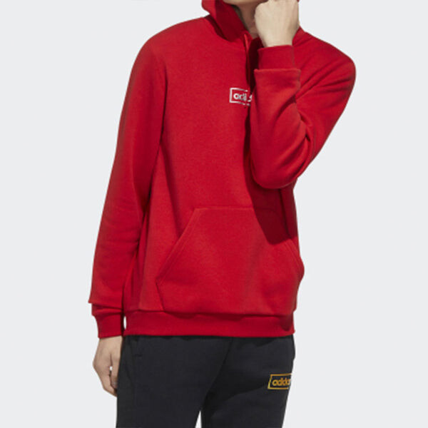 Толстовка Men's adidas neo Series Small Logo Suede Red Pullover, красный — фото 3