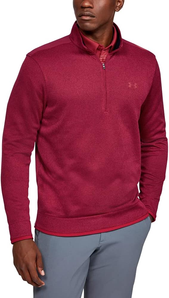 

Толстовка Under Armour мужская, флисовая, с молнией на половину, Red/ Stadium Red