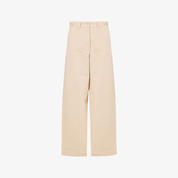 

Брюки Alfeo широкого кроя из хлопкового поплина Weekend Max Mara, бежевый