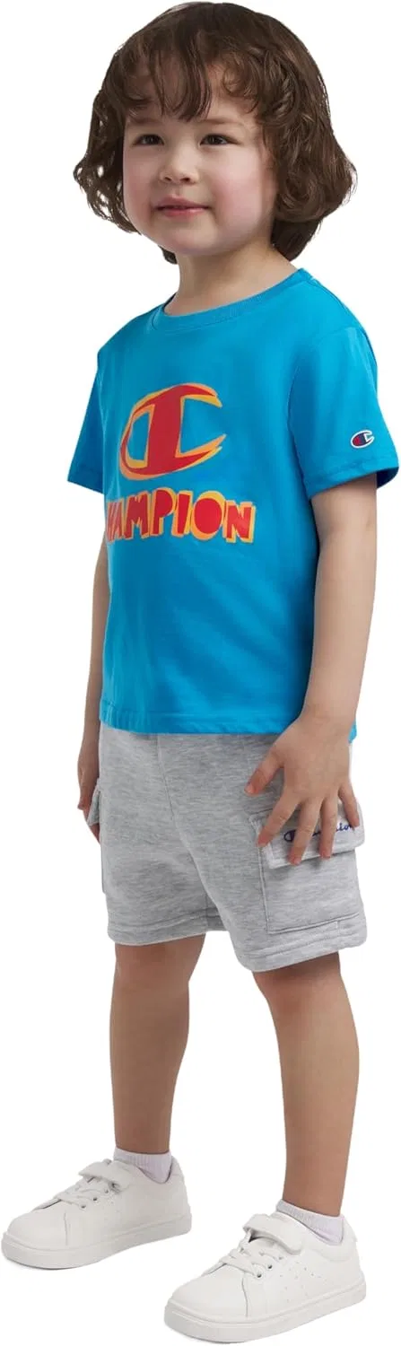 Детский спортивный набор из футболки и шорт, Champion, Malibu Blue — фото 3