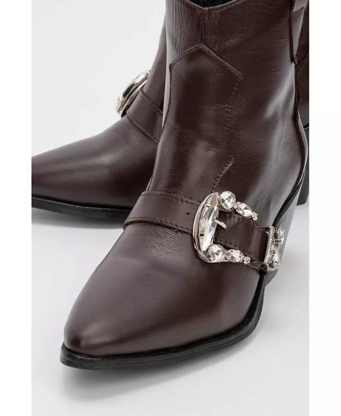 Любые кожаные ботинки с пряжкой (женские) Forever & Always Shoes, коричневый — фото 3