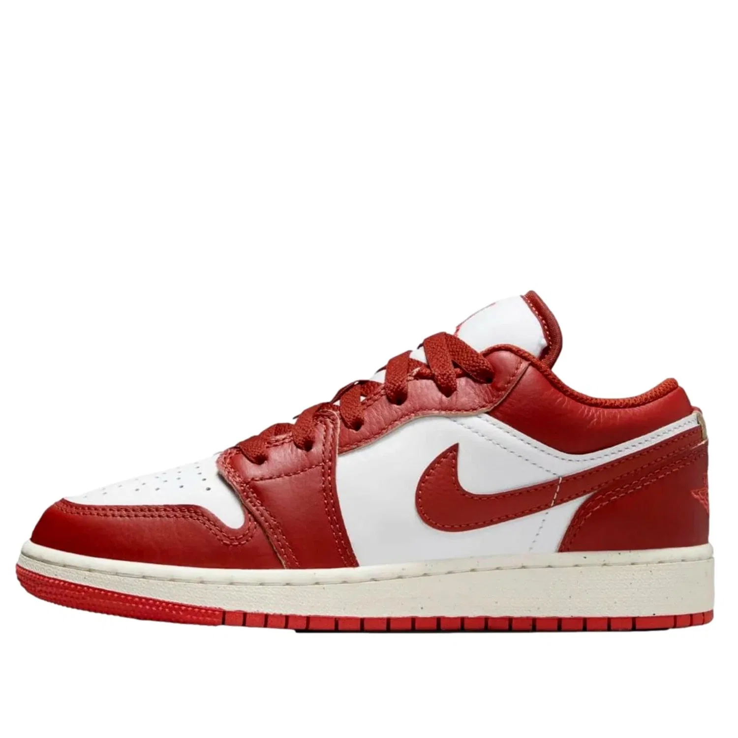 Nike Air Jordan 1 Low SE White / Dune Red - Lobster - Sail FJ3465-160 Grade-School