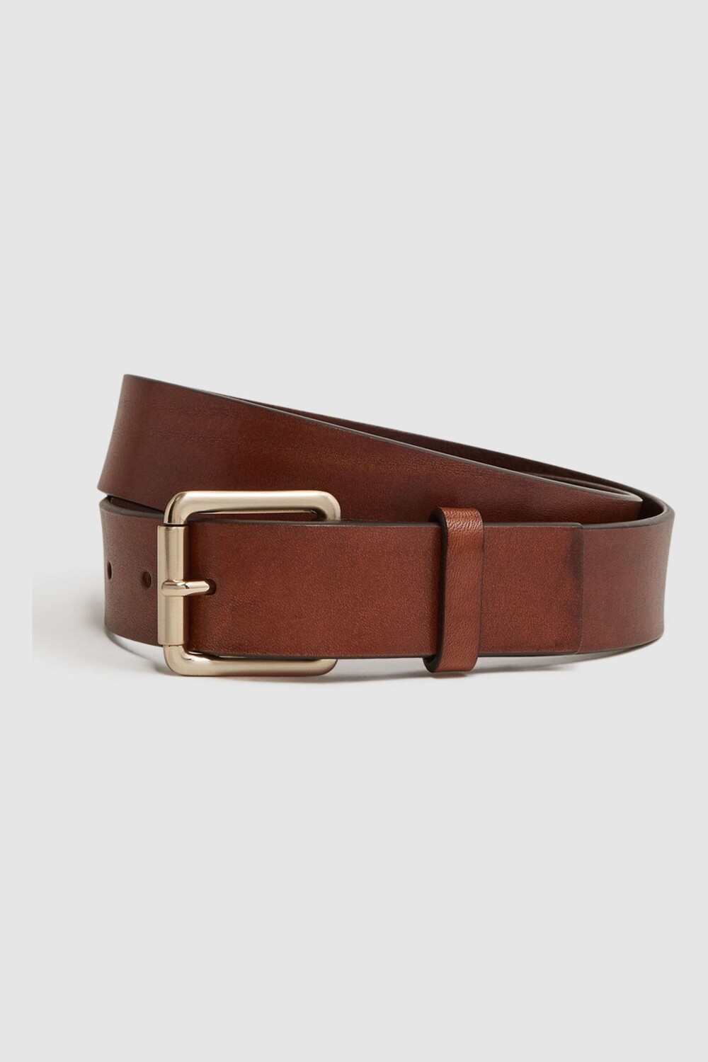 

Кожаный ремень Grayson с заклепками Reiss, коричневый