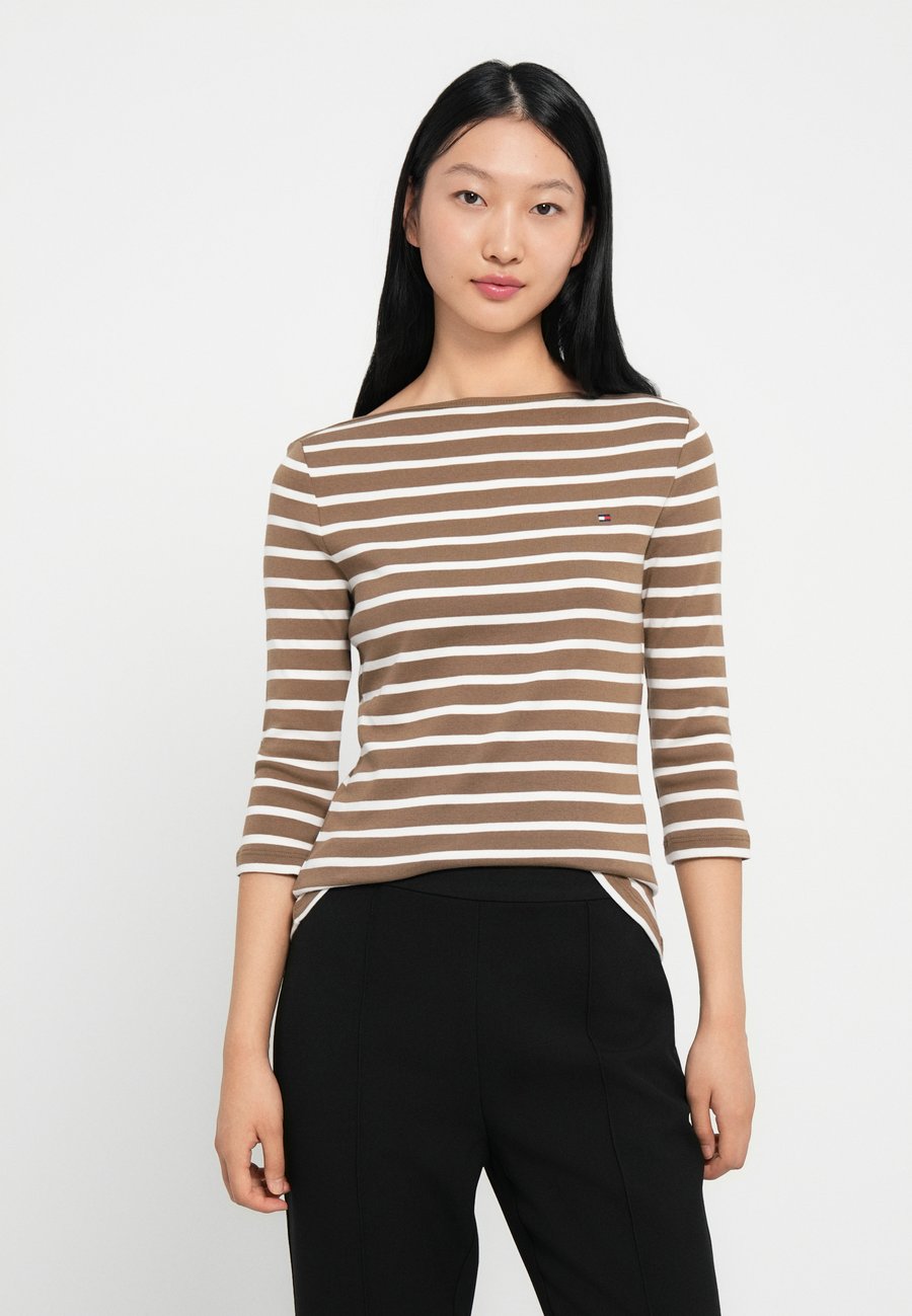 Топ Tommy Hilfiger NEW CODY SLIM BOAT, Nordic Taupe/Ecru/Brown — фото 4
