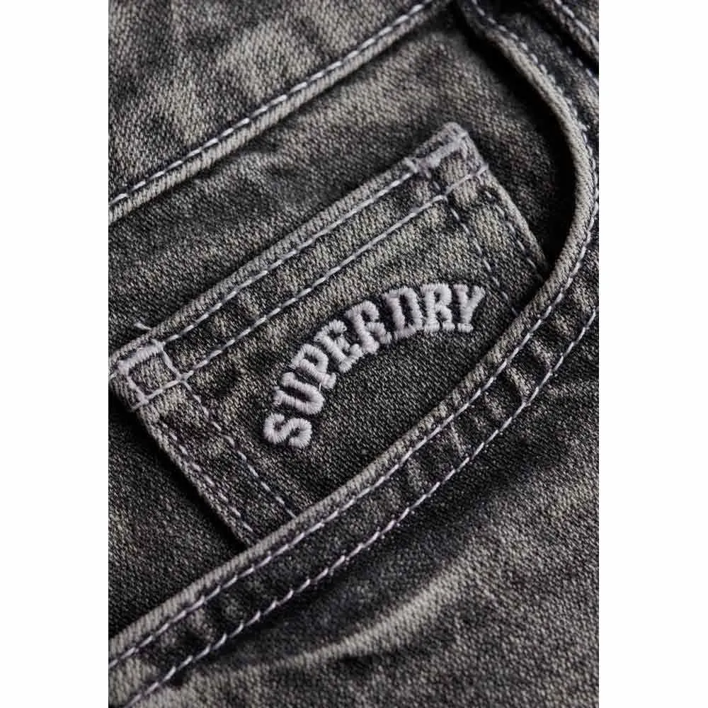 Шорты Superdry Low Rise Denim Hot denim shorts, серый — фото 2