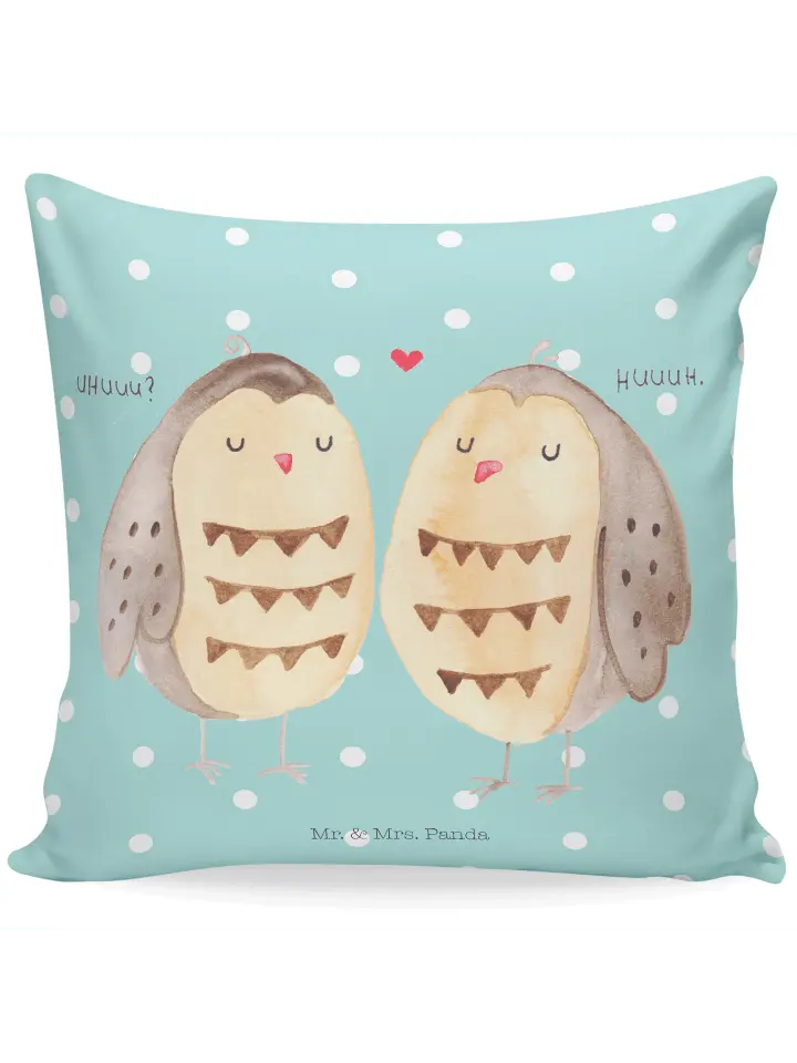 

Подушка Mr & Mrs Panda 40x40 Eulen Liebe, цвет türkis pastell