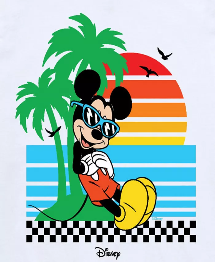 Футболка с принтом Disney Mickey Mouse для пляжа, размер Big Boys, белый — фото 3