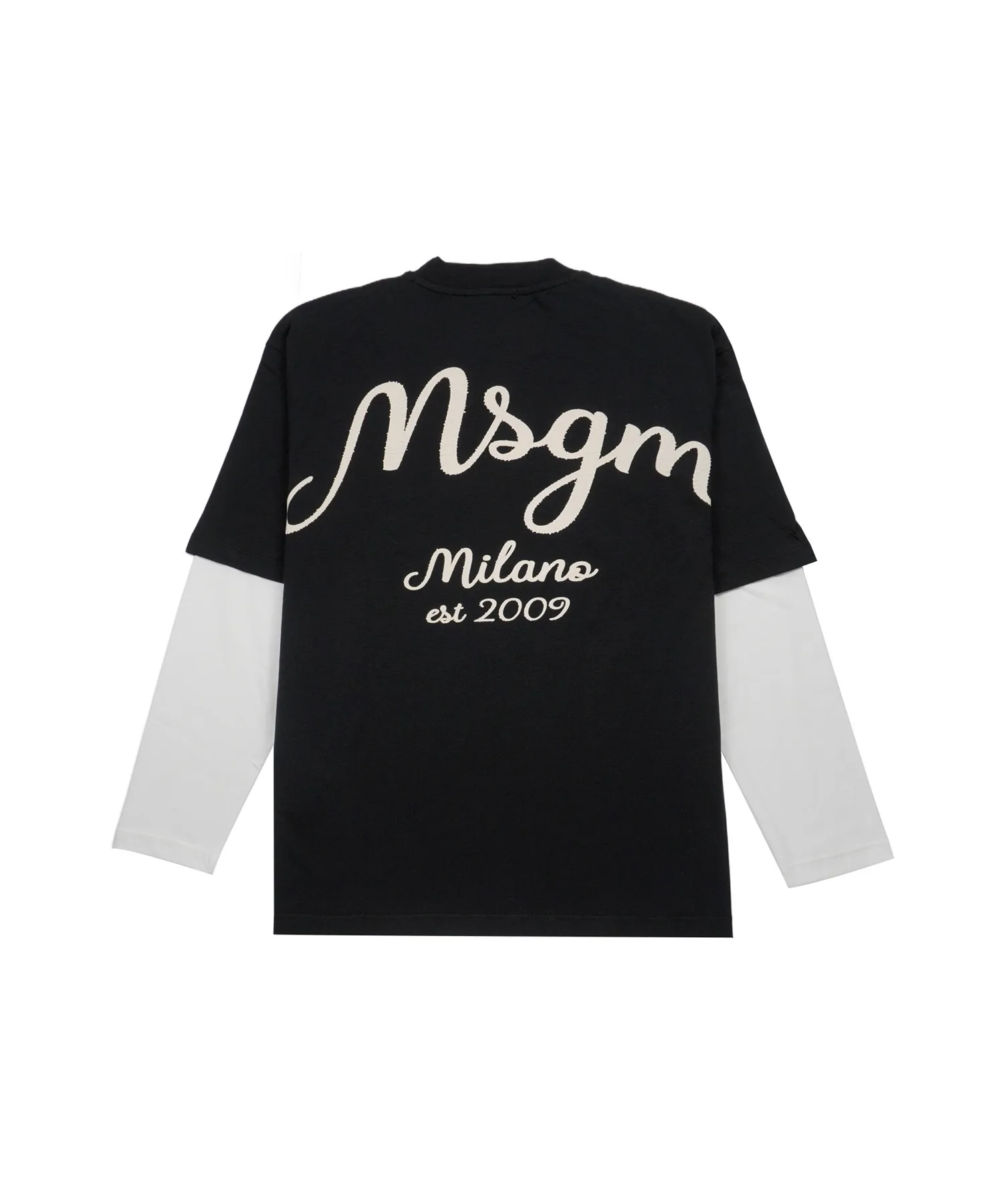 Детская футболка с многослойным дизайном MSGM MILANO чёрная — фото 2