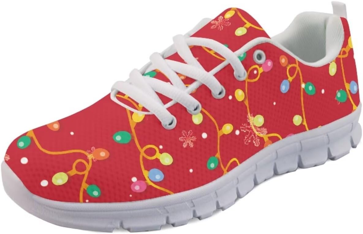 

Кроссовки Forchrinse с винтовым тай-дай принтом для мужчин и женщин, легкие модные кроссовки для бега и прогулок, Christmas Lights