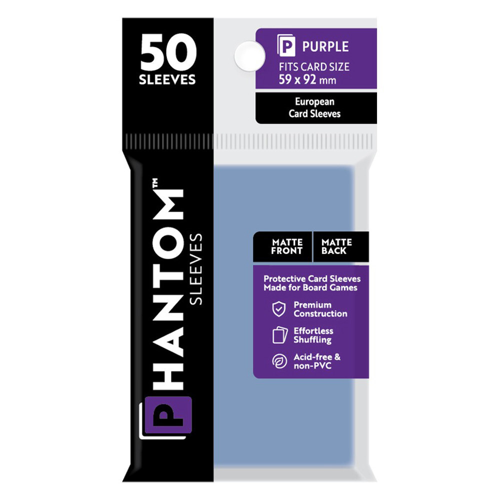 

Аксессуары Capstone Games Phantom Sleeves: Purple Size 59 x 92mm - Matte/Matte (50)