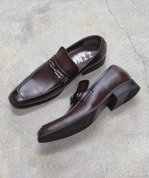 Мужские лоферы из натуральной кожи Bit Loafer ZINC тёмно-коричневые