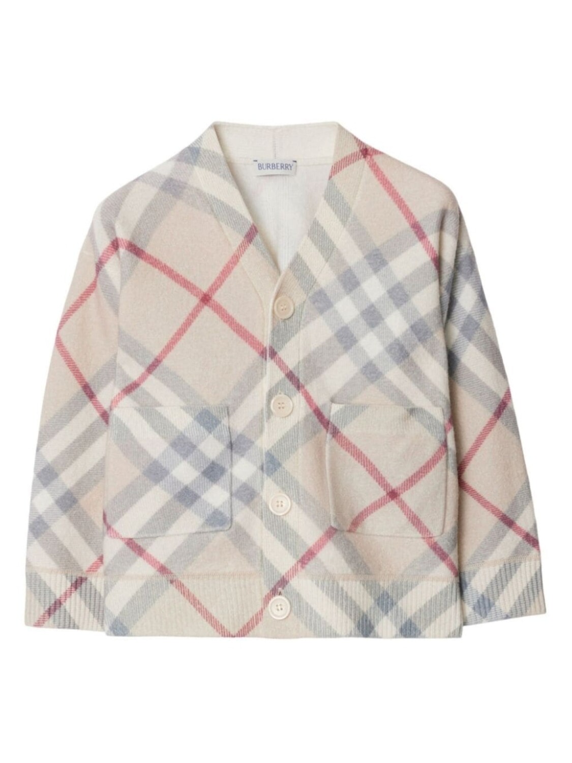 

Burberry Kids шерстяной кардиган Nova Check, нейтральный цвет