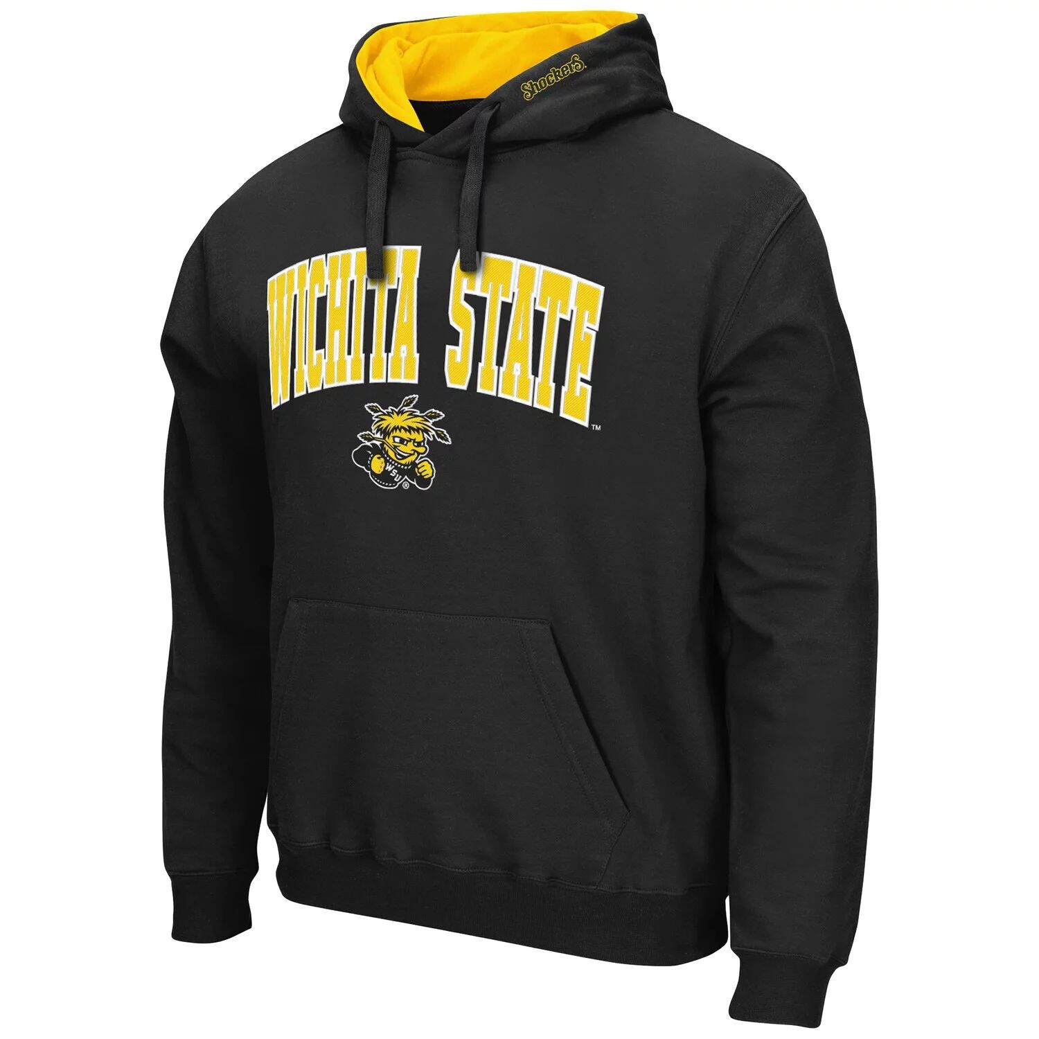 

Мужской черный пуловер с капюшоном Wichita State Shockers Arch и Logo Colosseum