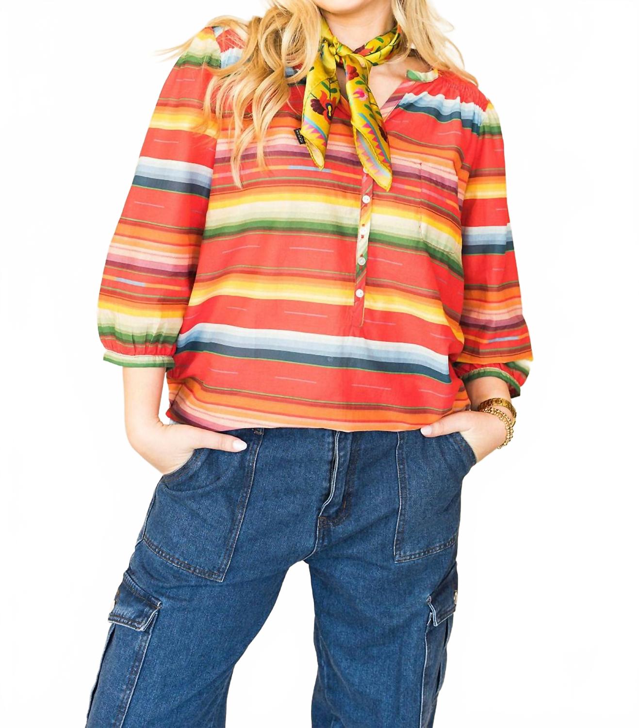 

Серапе блузка в красно-многоцветном TASHA POLIZZI