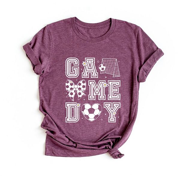 

Футболка с принтом Soccer game day flower Simply Sage Market, Plum