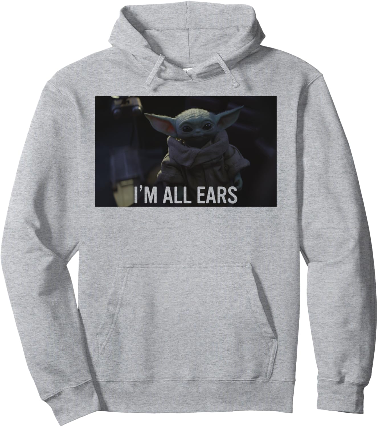 

Худи с портретом Мандалорца из «Звездных войн»: Малыш, я весь внимание, серый, размер S Star Wars