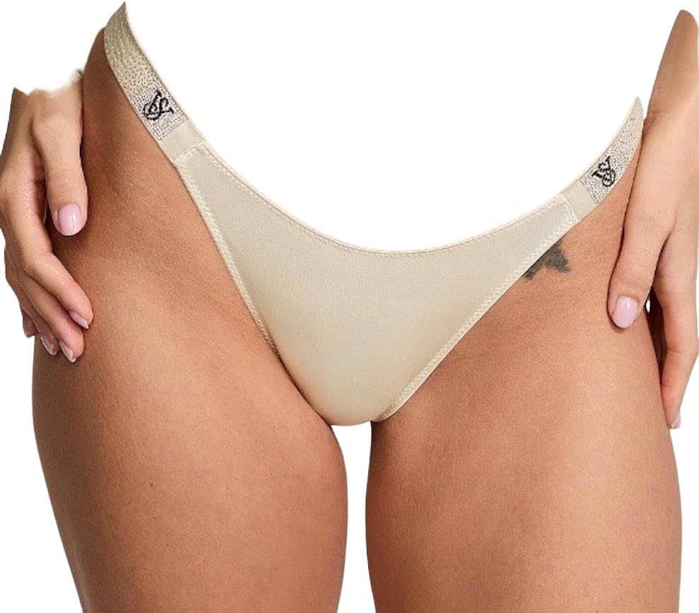 Victoria's Secret бикини с рассыпанными стразами и блестящими лямками, цвет Beige, новый, Beige/Sandstone — фото 3