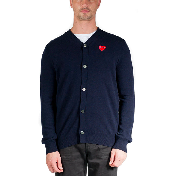Кардиган COMME des GARCONS PLAY Cardigan Red Emblem 'Navy' AZ-N008-051-2, темно-синий — фото 2