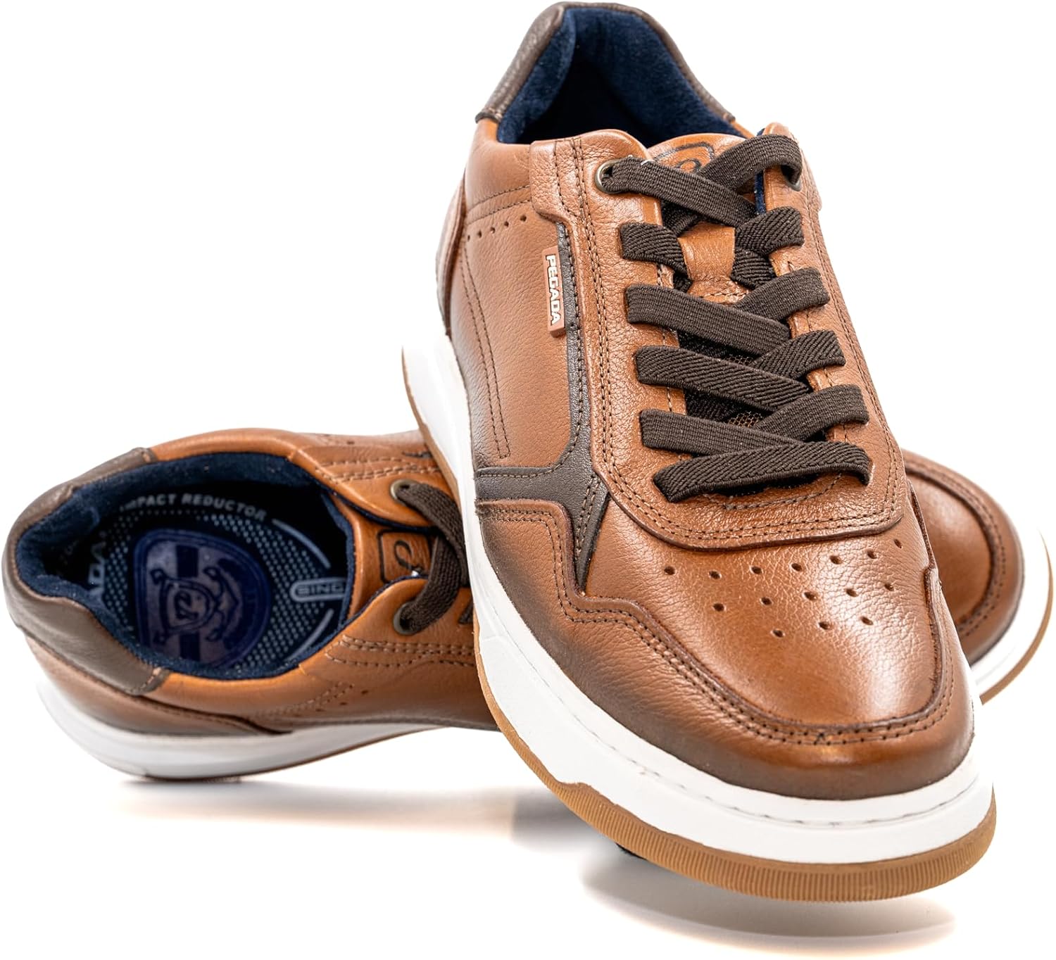 

Мужские повседневные модные кроссовки PEGADA из кожи, с удобной стелькой из пены с эффектом памяти, модель 111704, натуральная кожа, без шнурков, коричневый