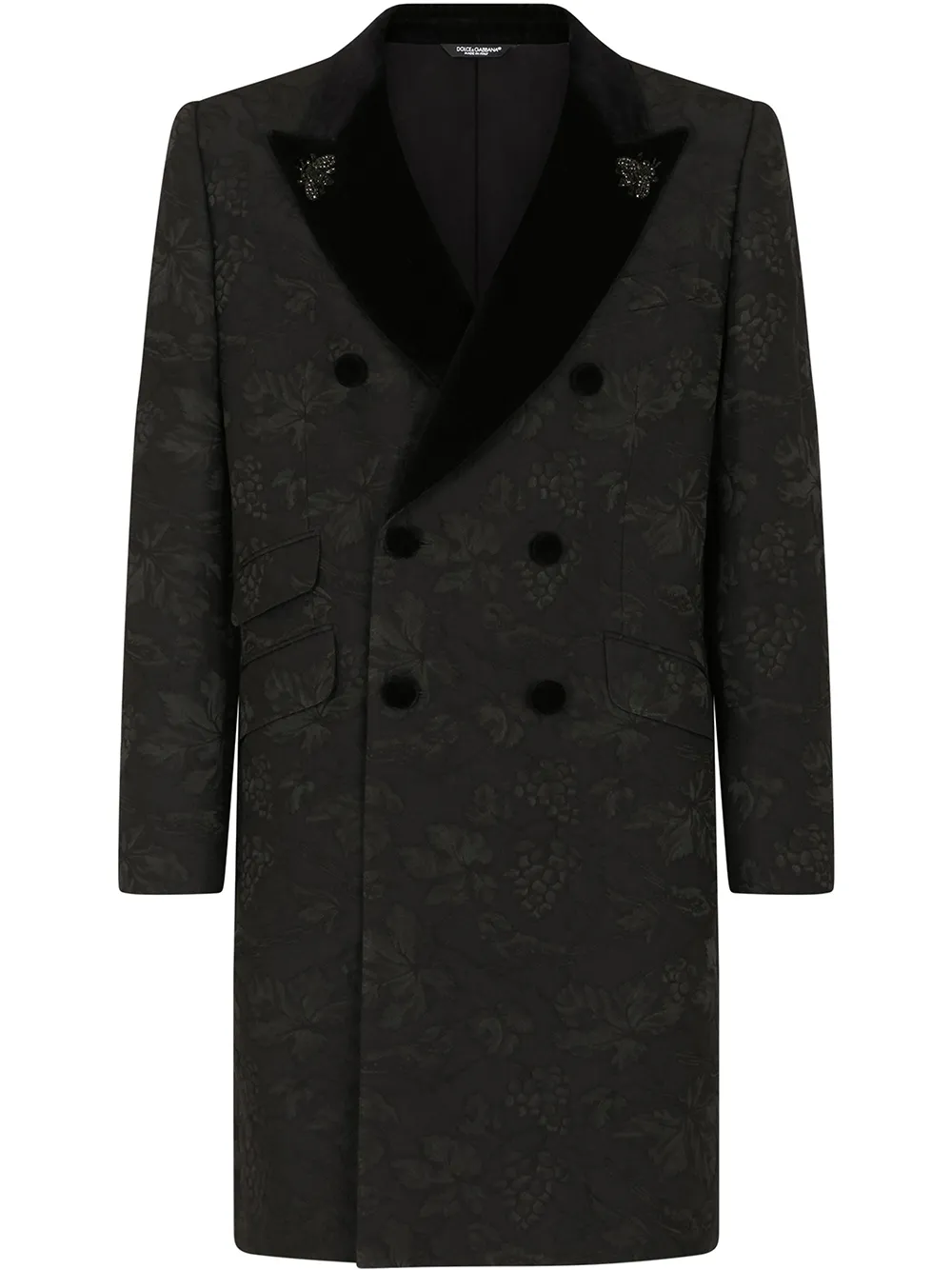 

Двубортное кашемировое пальто с поясом Dolce & Gabbana, черный