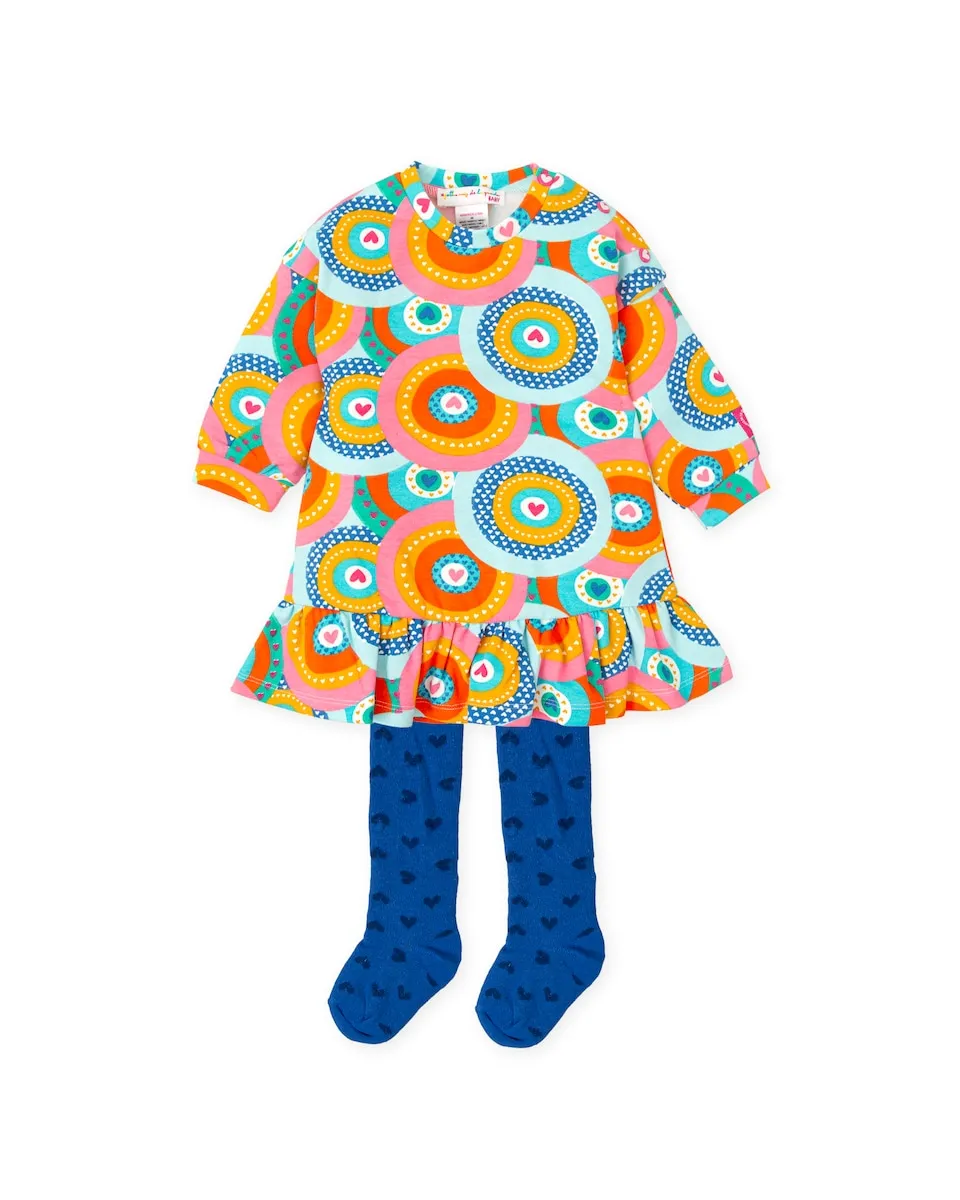 

Разноцветное платье для девочки с колготками Agatha Ruiz de la Prada