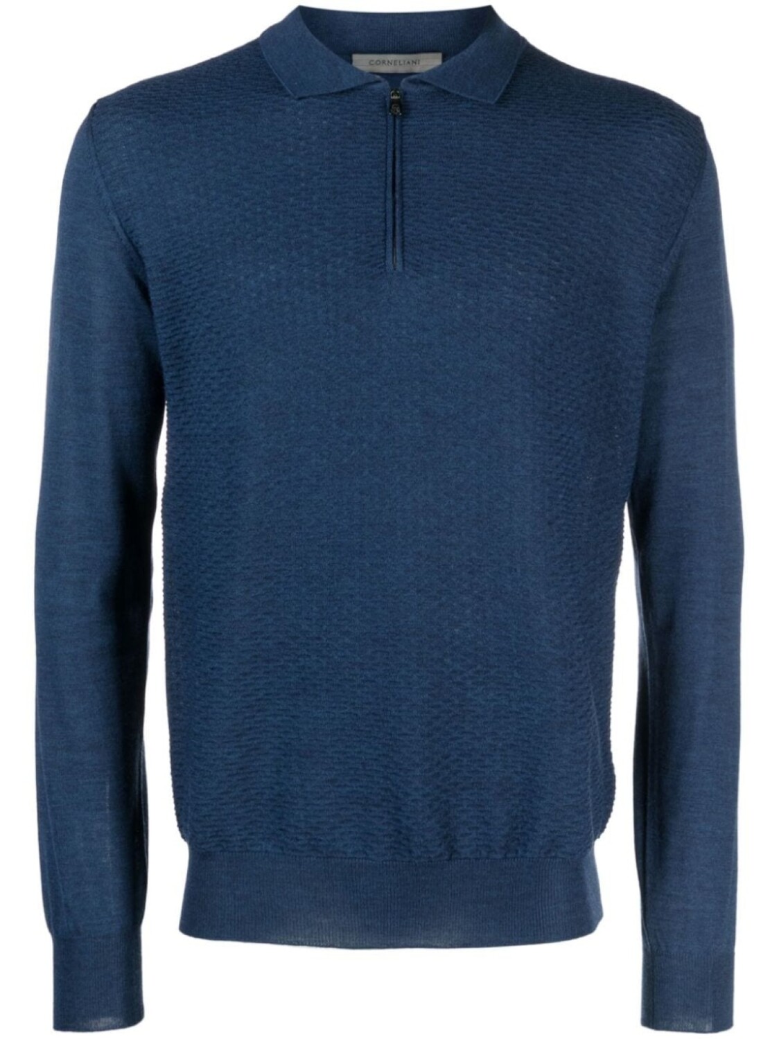 

Corneliani фактурная шерстяная рубашка поло, синий
