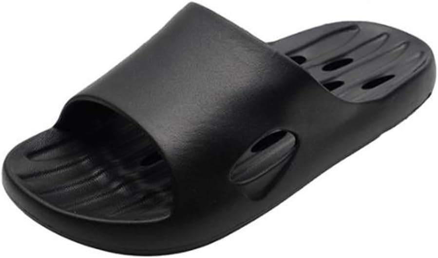 

Женские и мужские шлепанцы для душа, для купания с водоотводом, противоскользящие, быстро сохнущие, пляжные, для бассейна с отверстиями для слива Bydzkj, черный